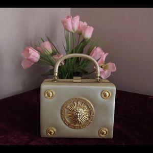 Vintage (Versace looking) gold Cooper J Crossbody Handbag.